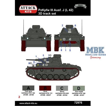 Pz.Kpfw. III Ausf. J  L/42 w/ 3D track set - Profi