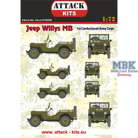 Jeep Willy MB1st Czechoslovak Army  Decalset 1/72
