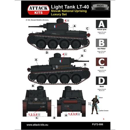 Light Tank LT-40 Slovak Uprising luxury set 1/72