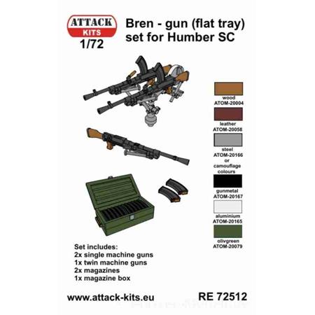Bren-Gun (flat tray) Set for Humber SC 1/72