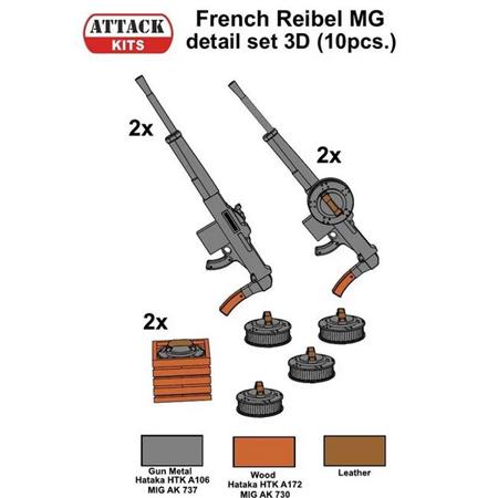 French Reibel MG detail set 3D 1:72