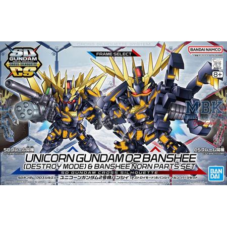 SD Unicorn Gundam 02 Banshee (Destroy Mode) 8 cm