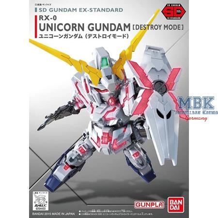 SD RX-0 Unicorn Gundam (Destroy Mode) 8 cm