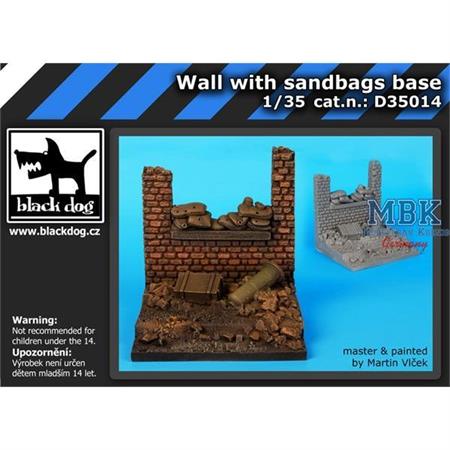 Wall with sand bags base