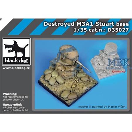 Destroyed M3A1 Stuart base