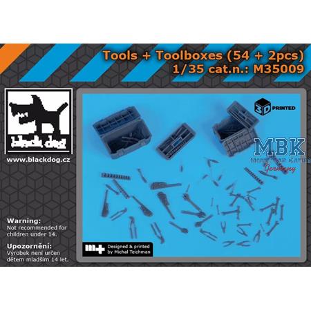 Tools +Toolboxes (54+2pcs) 1:35