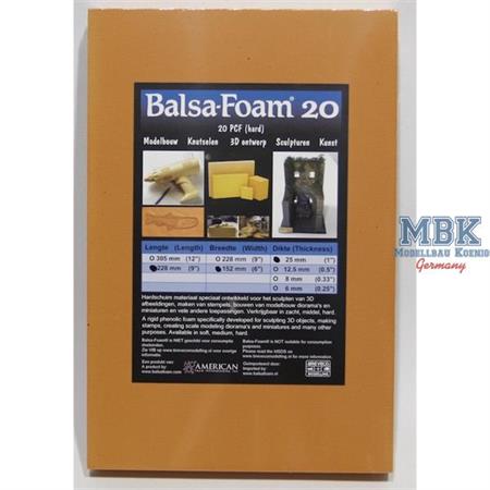 Balsa-Foam Hartschaumplatte 228x152x25mm 20PCF #10