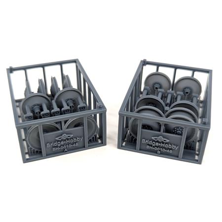 Fire-Damaged Road Wheel Set early Panther D (1:48)