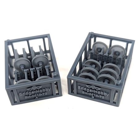Fire-Damaged Road Wheel Set early Panther D (1:72)