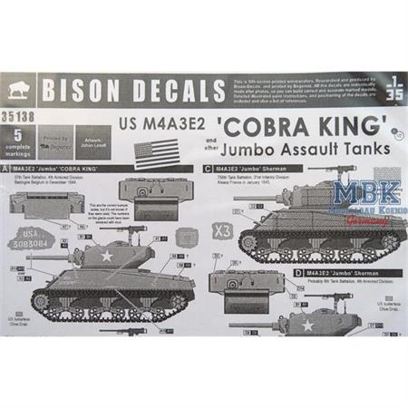 M4A3E2 'Cobra king' and other Jumbo assault tanks
