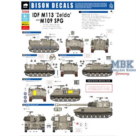 IDF M113 Zelda and M109 SPG