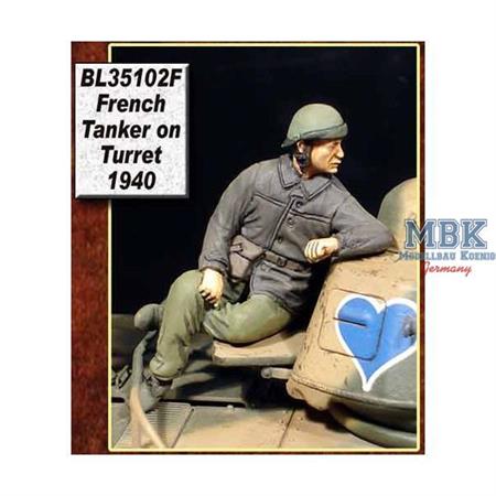 French Tank Commander On Turret 1940