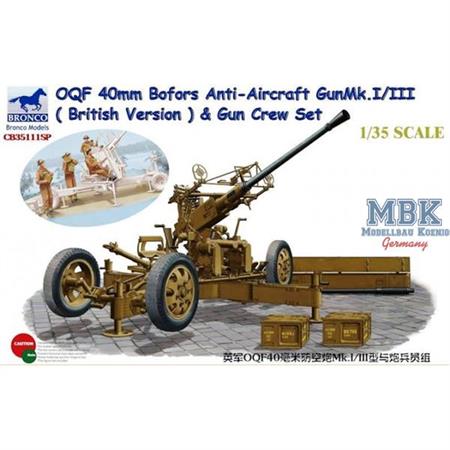 British 40mm Bofors AA Gun with Crew