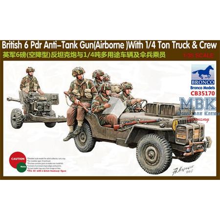 British 6 Pdr Anti-Tank Gun w 1/4 ton Truck & Crew