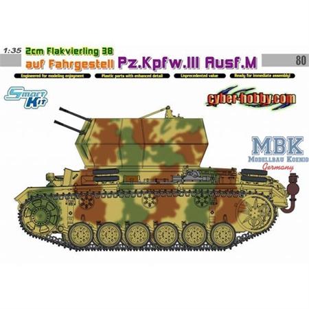 2cm Flakvierling38 auf Pz.III Ausf.M ~ Cyber Hobby