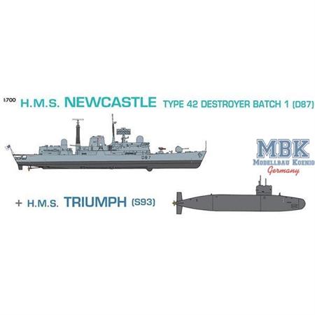 H.M.S. Newcastle + H.M.S. Triumph -Cyber Hobby