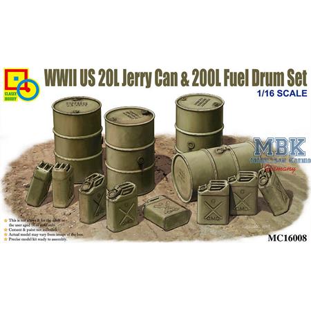 US WWII 20L Jerry Can & 200L Fuel Drum set