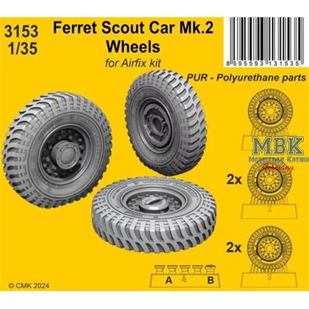 Ferret Scout Car Mk. 2 Wheels for Airfix kits