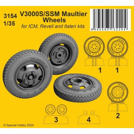 Ford V3000S / SSM Maultier Wheels - for ICM kits