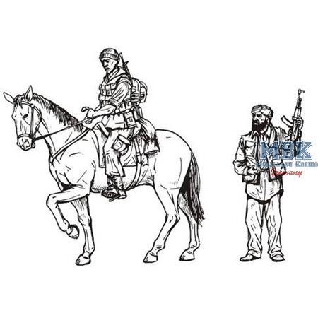 US Military Policeman Mounted and Iraqi Civilian