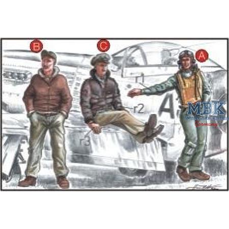 US Army Air Force Pilots And Mechanic WW II