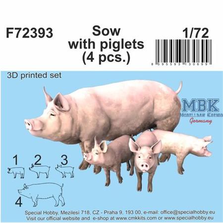 Sow with piglets / Sau mit Ferkeln 1/72