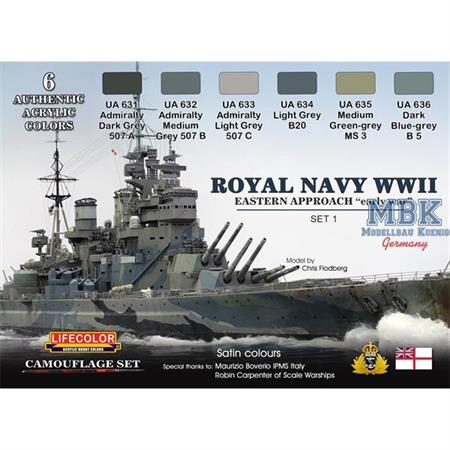Royal Navy WWII early war Set 1, Farbset 6 x 22ml
