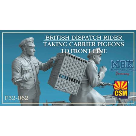 British Dispatch Rider w/carrier pigeons to front