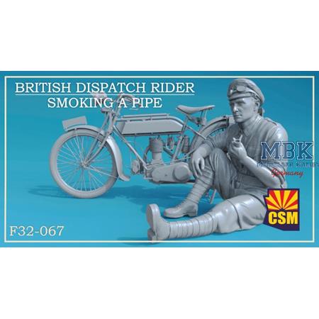 British Dispatch Rider smoking pipe