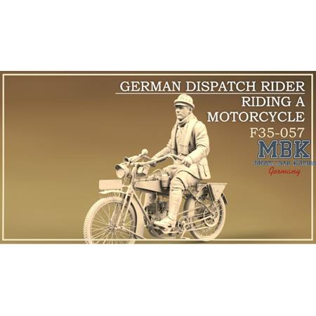 German Dispatch Rider riding a motorcycle