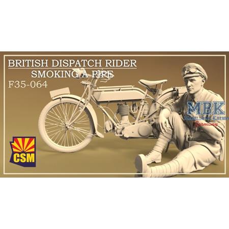 British Dispatch Rider smoking pipe