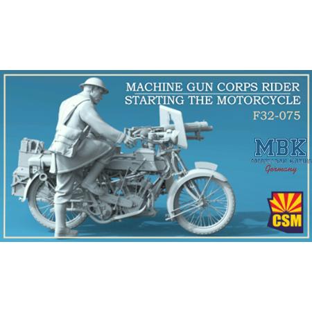 Machine Gun Corps Rider Starting the motorcycle