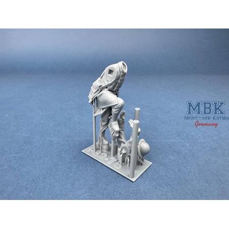 Machine Gun Corps Rider Starting the motorcycle