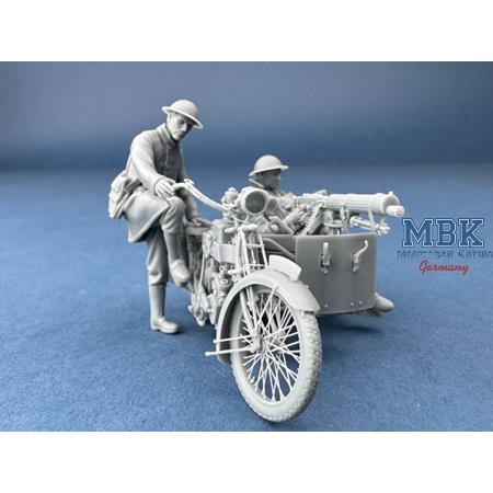 Machine Gun Corps Rider Starting the motorcycle