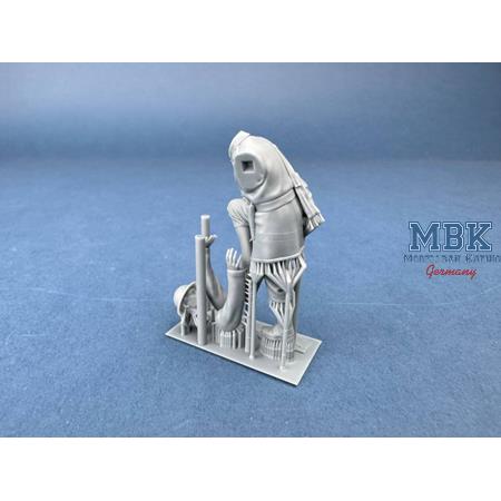 Machine Gun Corps Rider Starting the motorcycle