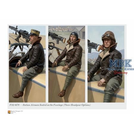 Italian Airman Seated on the Fuselage