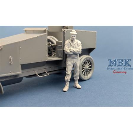 French marine armoured car standing crewman