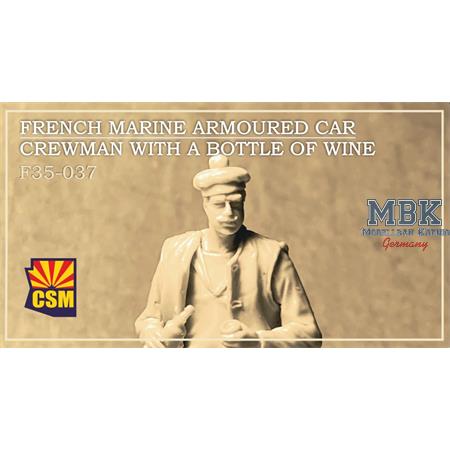 French marine armrd.car crewman w/a bottle of wine