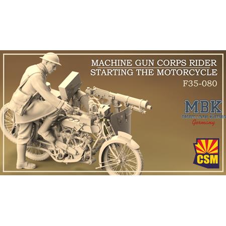 Machine Gun Corps Rider Starting the motorcycle