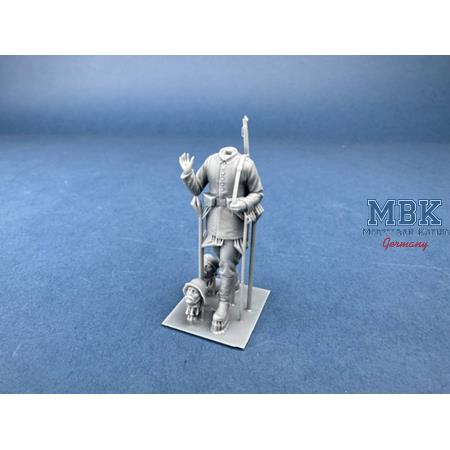 German Cyclist Carrying Bicycle