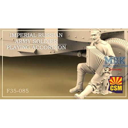 Imperial Russian Army Soldier playing accordion