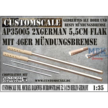 German double 5,5cm ('46 muzzle brake) Alu Barrels