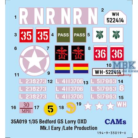 Bedford GS Lorry OXD Mk.I Early/Late P. w/Interior