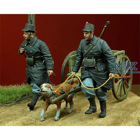 WWI Belgian Dog drawn- Cart with Crew