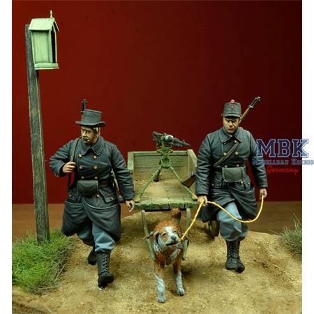 WWI Belgian Dog drawn- Cart with Crew