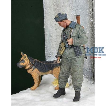 East German Border Trooper w. Dog, Winter 1970-80’