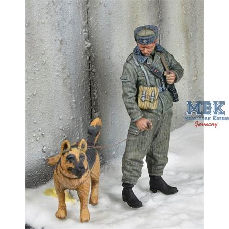 East German Border Trooper w. Dog, Winter 1970-80’