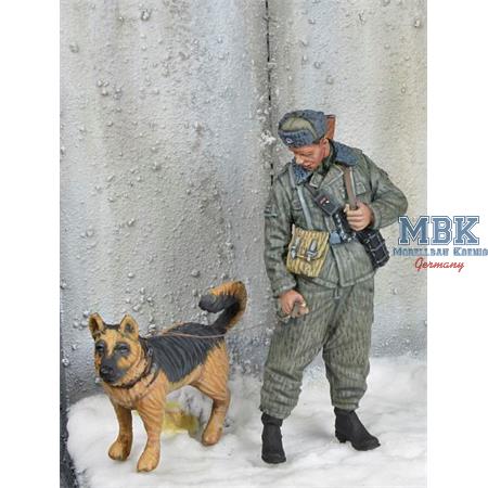 East German Border Trooper w. Dog, Winter 1970-80’