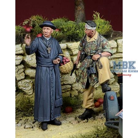 Fallschirmjäger with a Priest, Italy 1943-44