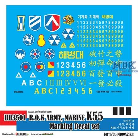 R.O.K Army, Marine K55 decal set (M109 A2)